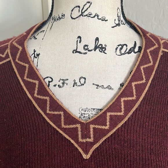 Vintage The Red Eye Southwestern Fringe Pullover Sweater Boho Casual Western - Picture 4 of 9